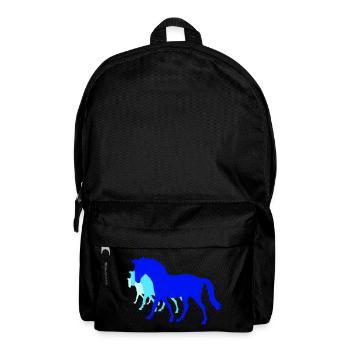3 Pferde Silhouette Team Reiter reiten Freunde süß - Rucksack - Schwarz - Vorne