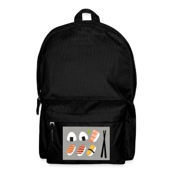 Ensemble d’illustrations de sushis minimalistes - Sac à dos - noir - Devant
