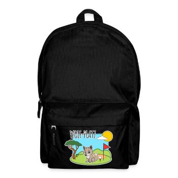 Wolf-Platz - Ein Wolf auf dem Golfplatz - Rucksack - Schwarz - Vorne