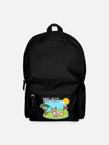 Wolf-Platz - Ein Wolf auf dem Golfplatz - Rucksack - Schwarz