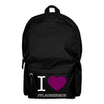 I love Pflaumenmus - Rucksack - Schwarz - Vorne