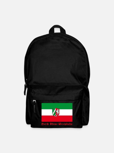 NRW Flagge mit Wappen - Rucksack - Schwarz