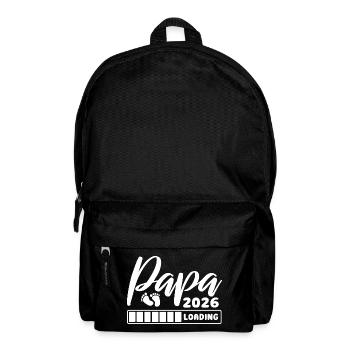 Papa 2026 loading - Schwangerschaft - Geschenk - Rucksack - Schwarz - Vorne