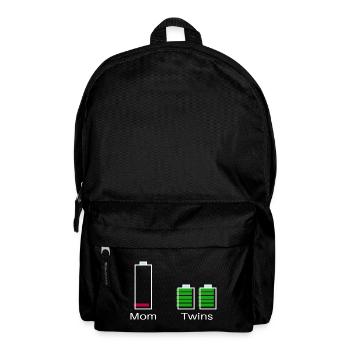 Mom with twins – battery level - Backpack - black - Front