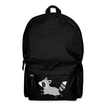 Style minimaliste de raton laveur coureur mignon - Sac à dos - noir - Devant