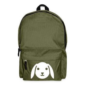 Tête de lapin en oreille tombante mignonne - Sac à dos - vert olive - Devant