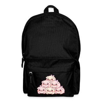 Kuschelige Schweinchen-Pyramide - Rucksack - Schwarz - Vorne