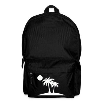 Silhouette de Palm Island sur la plage - Sac à dos - noir - Devant