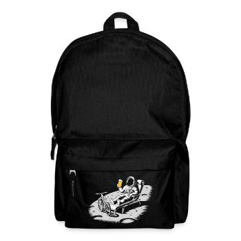 Astronaut Chilling On Moon Drinking Beer - Backpack - black - Front
