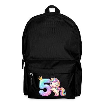 J’ai 5 ans d’anniversaire de fille licorne de Kawaii - Sac à dos - noir - Devant