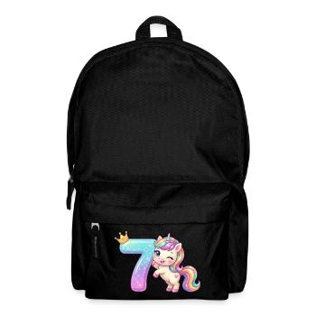 J’ai 7 ans de Kawaii Unicorn Girl Anniversaire - Sac à dos - noir - Devant