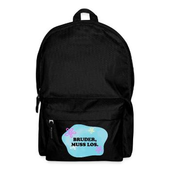 Bruder muss los | Sarkastisches Retro Meme - Rucksack - Schwarz - Vorne