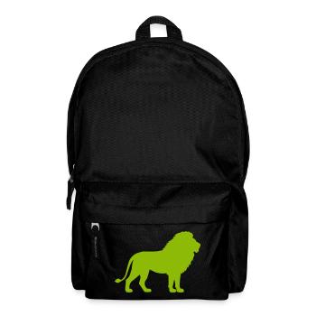 Löwe Silhouette Neon Grün - Rucksack - Schwarz - Vorne