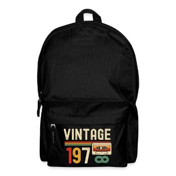 Vintage-Kassette aus den 1970er Jahren - Rucksack - Schwarz - Vorne