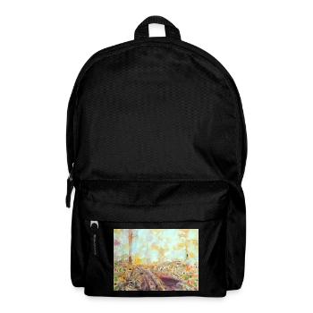 Wald-Aquarelllandschaft im Herbst - Rucksack - Schwarz - Vorne