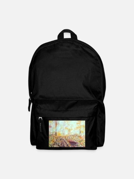 Forest watercolor landscape autumn - Backpack - black