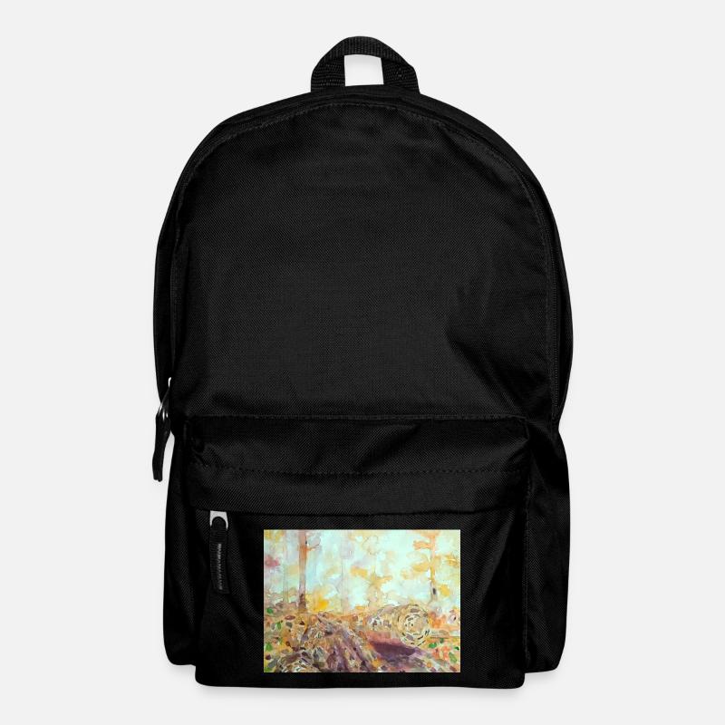 Forest watercolor landscape autumn - Backpack - black
