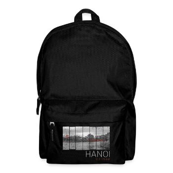 Hanoi City in Vietnam Panorama Vintage Souvenir - Backpack - black - Front