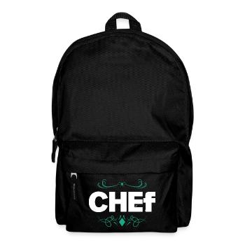 Chef-Logo mit eleganten Ornamentlinien - Rucksack - Schwarz - Vorne