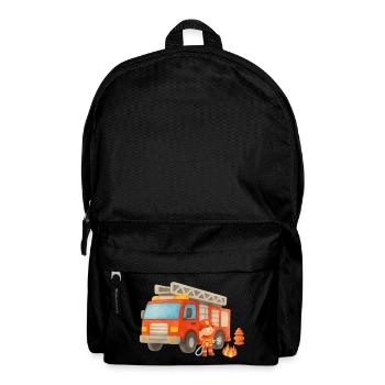 Little Firefighter Cartoon Design - Backpack - black - Front