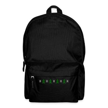 Knitted pattern series christmas tree snowflake - Backpack - black - Front