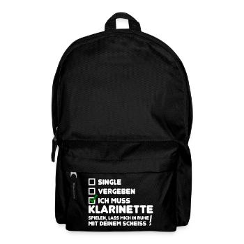 Single vergeben Klarinette spielen Musikinstrument - Rucksack - Schwarz - Vorne