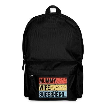 Mummy Wife Superhero (Super Mum Supermummy PNG) - Sac à dos - noir - Devant
