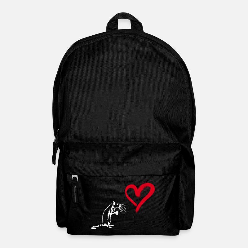 Graffiti Herz Street Art Ratte - Rucksack - Schwarz