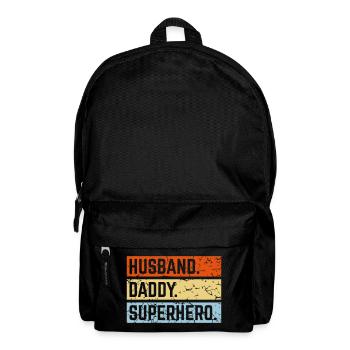 Husband Daddy Superhero (Super Dad Vintage 3C) - Backpack - black - Front