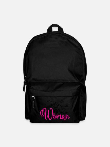 Wander Woman Wanderwoman Wandern Berge - Rucksack - Schwarz