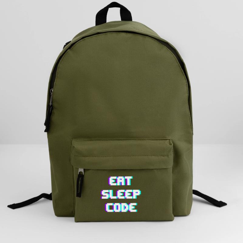 EAT SLEEP CODE Programmeur Coder Devise Sac à dos
