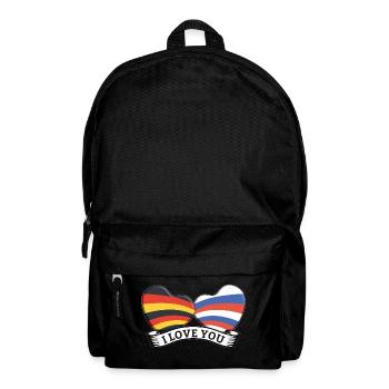 2 Herzen - Deutschland und Russland - Liebe - Rucksack - Schwarz - Vorne