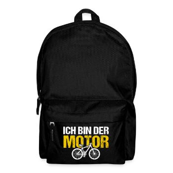 ICH BIN DER MOTOR Anti E-Bike Humor Fahrrad - Rucksack - Schwarz - Vorne
