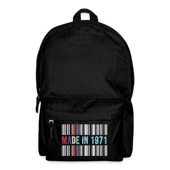 1971 birthday 51 years 51st anniversary retro barcode - Backpack - black - Front