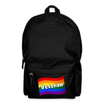 Gay Pride gay veteran rainbow flag LGBTQ pride - Backpack - black - Front