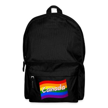 Gay Pride Canada Canadian rainbow flag LGBT LGBTQ - Backpack - black - Front
