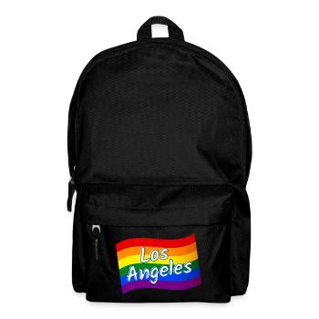 Gay Pride Los Angeles rainbow flag LGBT LGBTQ - Backpack - black - Front