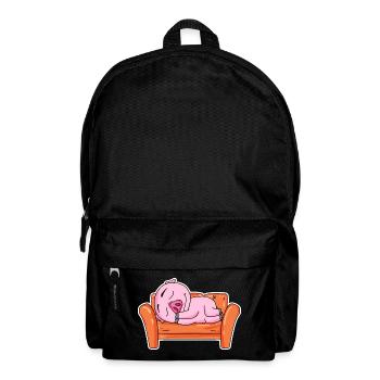 Schwein NIedlich ausschlafen Schlaf - Rucksack - Schwarz - Vorne