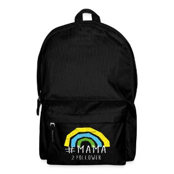 Mama, 2 follower, twins, 2-fold mom - Backpack - black - Front