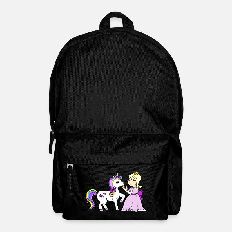 Einhorn mit Prinzessin - Rucksack - Schwarz