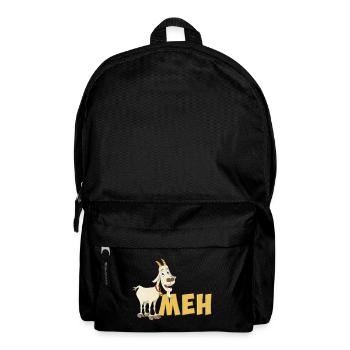 Illustration of a cheerful goat and the word MEH - Backpack - black - Front