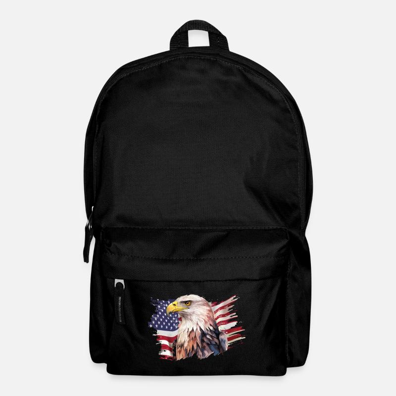 Eagle USA America Flag Eagle Head Vintage - Backpack - black