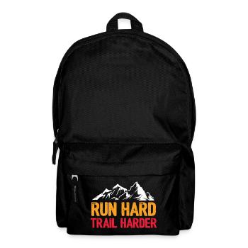 Run Hard. Trail Harder. - Backpack - black - Front