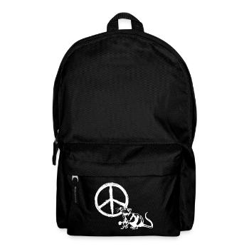 Peace Ratte Peace Zeichen Street Art Graffiti - Rucksack - Schwarz - Vorne