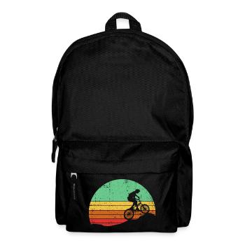 Retro Sunset Cyclist Silhouette - Backpack - black - Front