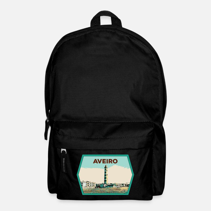 Lighthouse of the Aveiro Lagoon Original illustration - Backpack - black