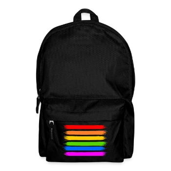 Regenbogen Regenbogenfahne - Rucksack - Schwarz - Vorne