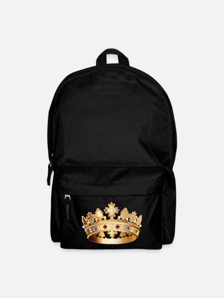 Faszinierende detailverliebte goldfarbene Krone - Rucksack - Schwarz