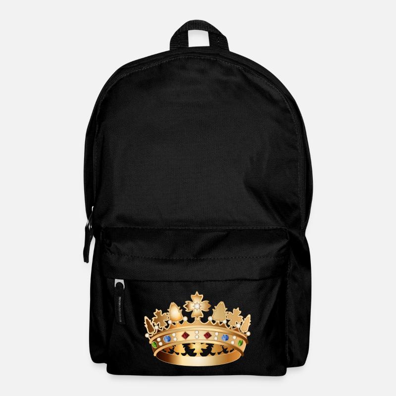 Faszinierende detailverliebte goldfarbene Krone - Rucksack - Schwarz