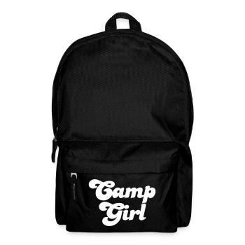 Camp Girl Vektor Camping Fan Mädchen coole Sprüche - Rucksack - Schwarz - Vorne